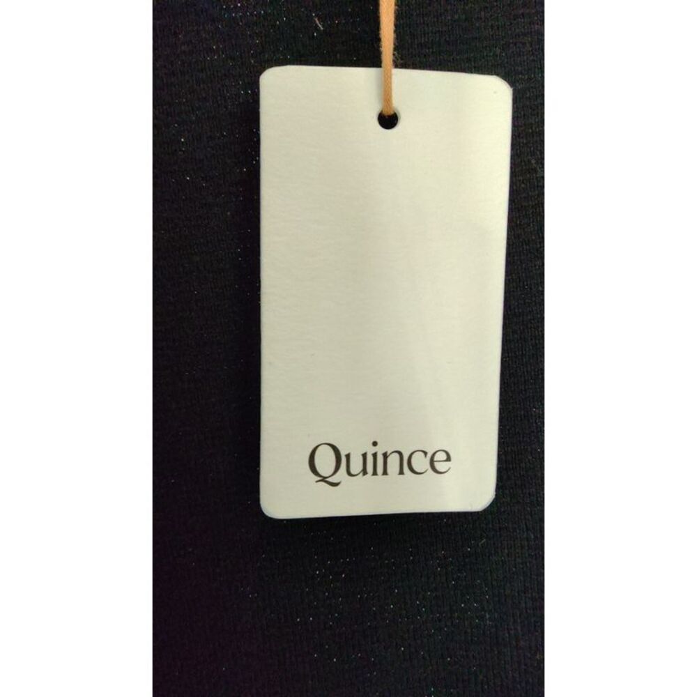 Quince Women 100% Organic Cotton Knit Blazer Black Sleeved Top S - Picture 3 of 3